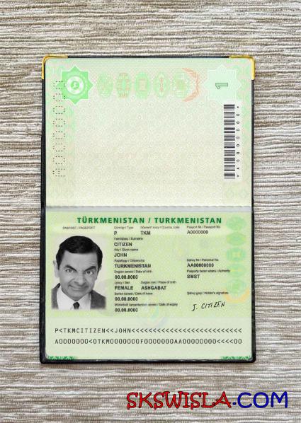 Turkmenistan paszport (2018-obecnie) wygląd zdjęcia pliki PSD, skan i fotografowany obraz